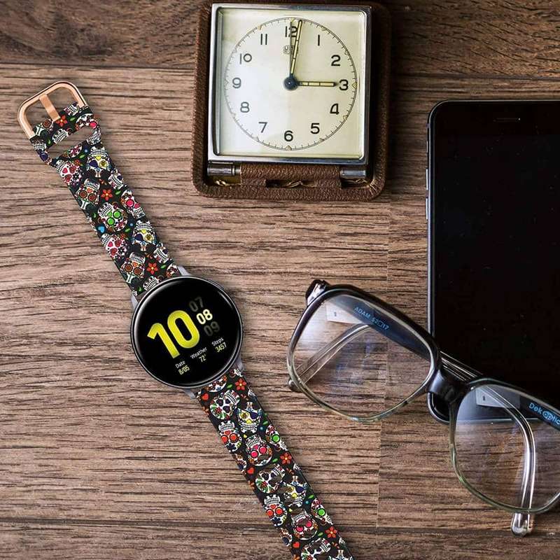 20mm Silicone Strap for Garmin Venu/ Garmin Venu Sq- Skulls