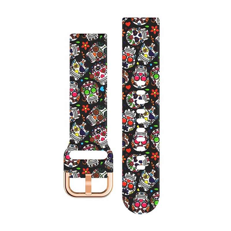20mm Silicone Strap for Garmin Venu/ Garmin Venu Sq- Skulls