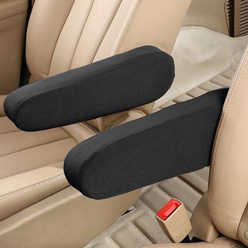 Killer Deals Semi-Universal Car Armrest Cover Seat Protectors-2 Pack- Black