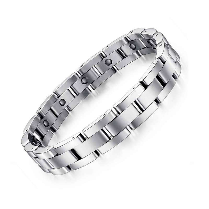Killer Deals Titanium Steel Magnetic Therapy Bracelet w/ Free Tool- Silver