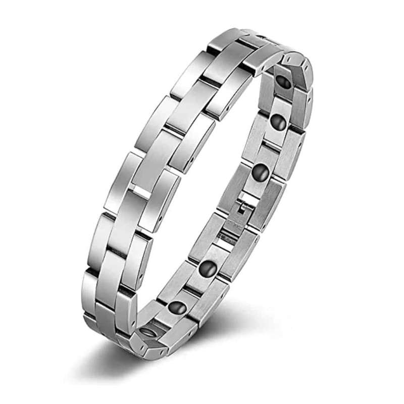 Killer Deals Titanium Steel Magnetic Therapy Bracelet w/ Free Tool- Silver