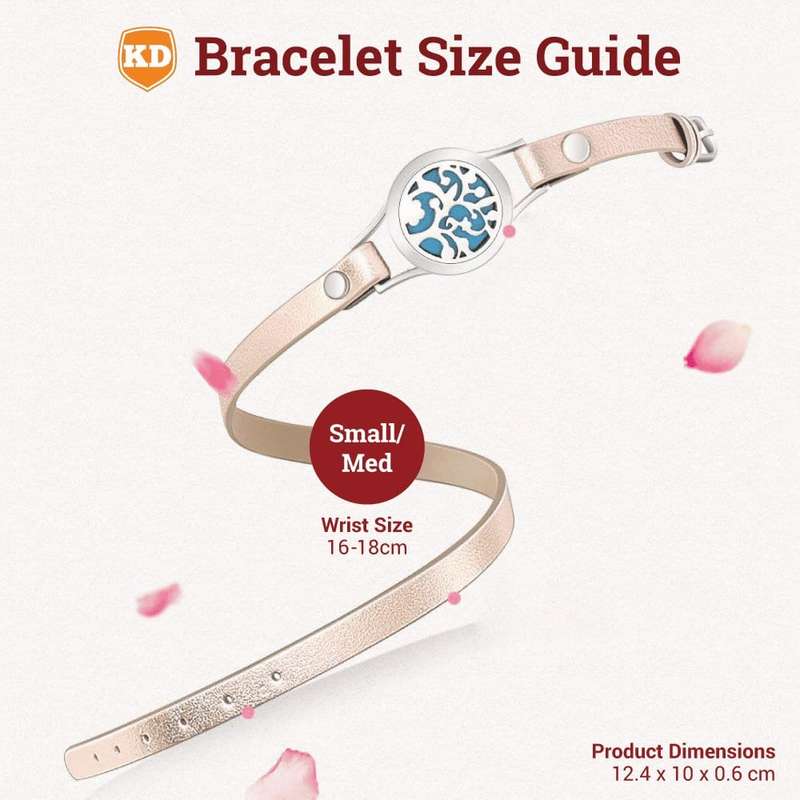 Killer Deals Stainless Steel Essential Oil Diffuser Locket on Leather Bracelet S/M Gold Pink