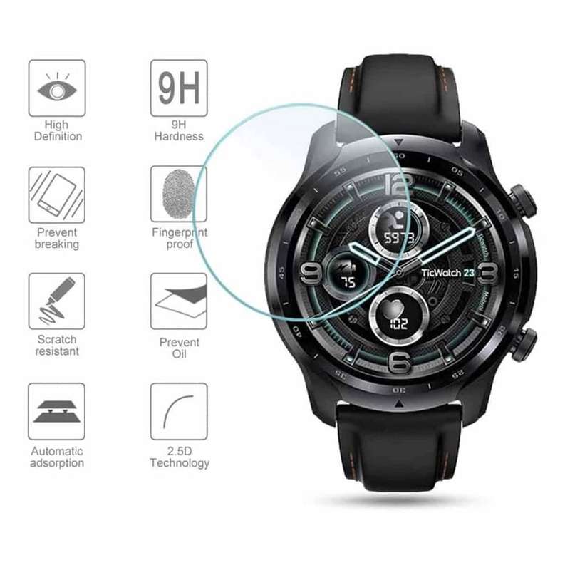 Killer Deals Tempered Glass No-Scratch Screen Protector for TicWatch Pro 3 x2 Combo