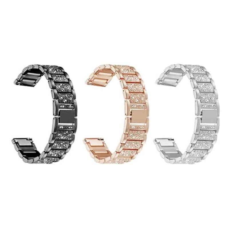 Killer Deals 26mm Garmin Fenix 6X Sparkling Stainless-Steel Strap Silver/Black/Rose Gold Combo