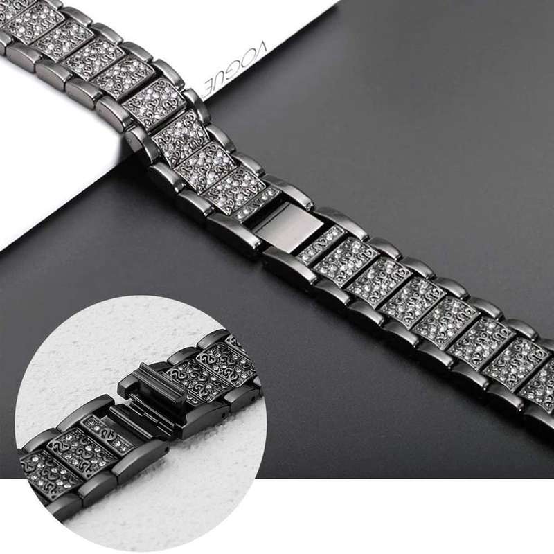 Killer Deals 26mm Garmin Fenix 6X Sparkling Stainless-Steel Strap Silver/Black/Rose Gold Combo