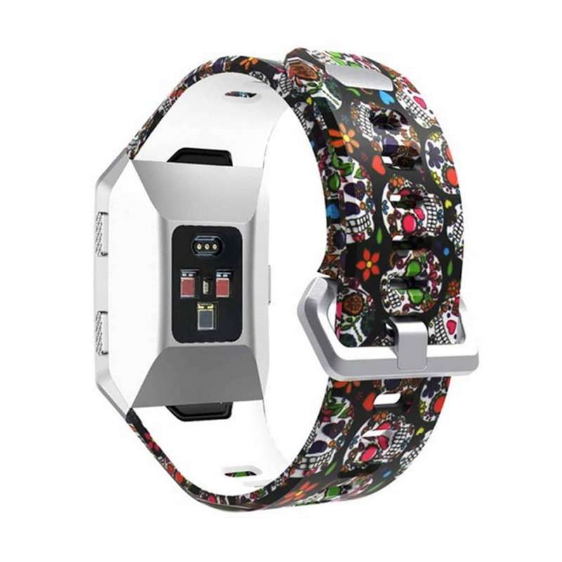 Replacement Silicone Strap for Fitbit Ionic- Colourful Skulls