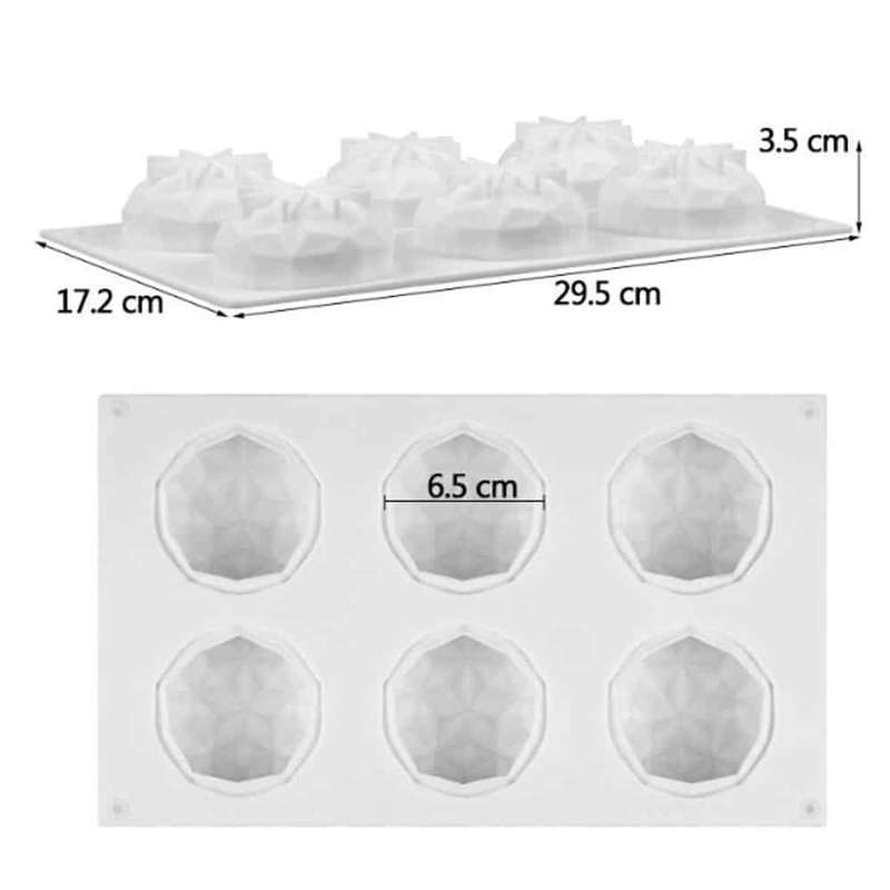 Non-Stick Mini 3D Diamond Silicone Baking Dessert Mould