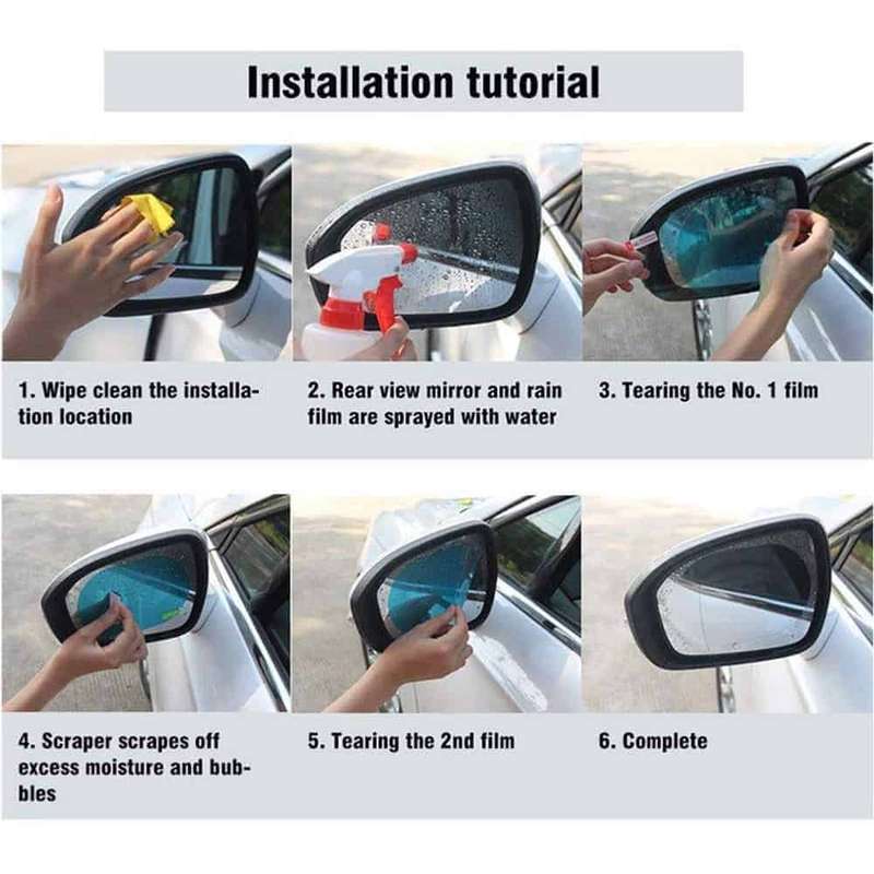 Universal Car Side View Mirror Rainproof Anti-Fog Film Kit