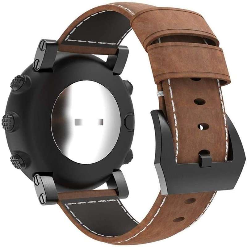 Hand-Stitched Genuine Leather Strap for Suunto Core- Brown
