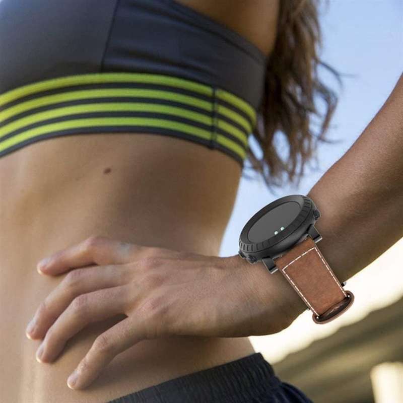 Hand-Stitched Genuine Leather Strap for Suunto Core- Brown