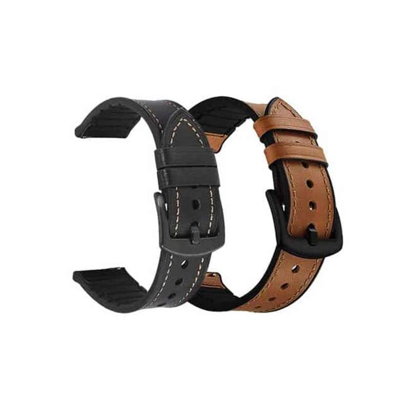 Killer Deals 22mm Universal Watch Genuine Leather & Silicone Strap - Brown