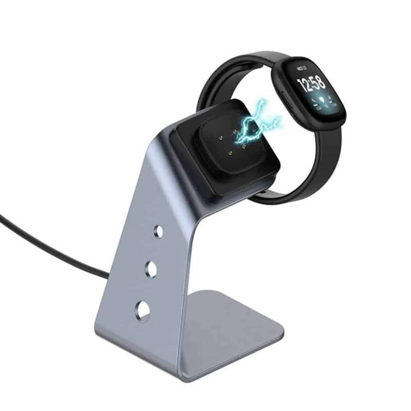 Fitbit Versa 3/Sense Aluminium Alloy Magnetic Dock Charger Stand - Grey