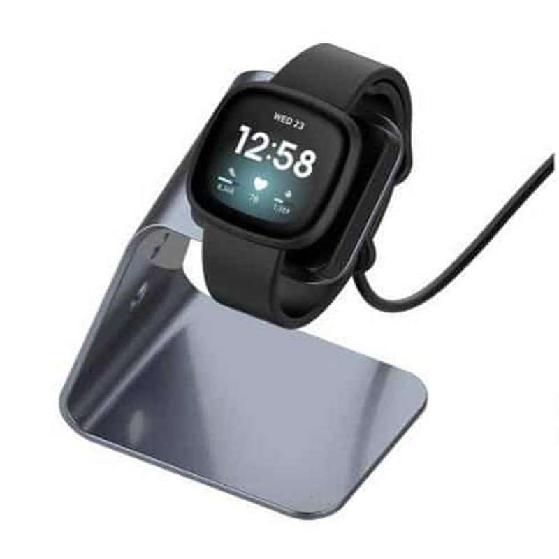 Fitbit Versa 3/Sense Aluminium Alloy Magnetic Dock Charger Stand - Grey