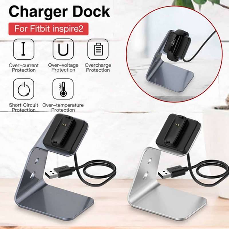 Killer Deals Fitbit Inspire 2 Aluminium Alloy Magnetic Charger Dock Stand - Grey