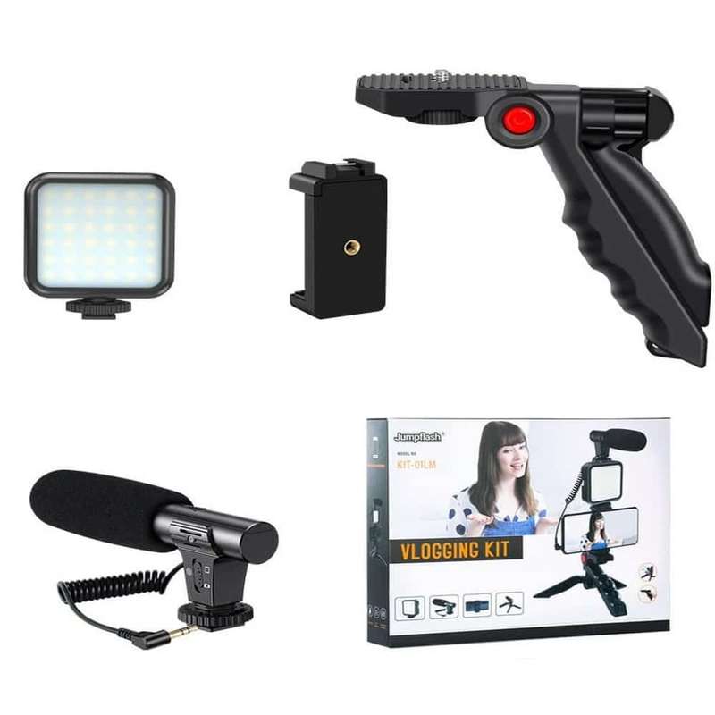 Killer Deals Vlogging/Broadcast Recording Equipment Shotgun Mount + Microphone & LED