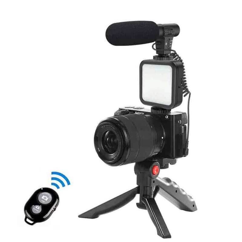 Killer Deals Vlogging/Broadcast Recording Equipment Shotgun Mount + Microphone & LED