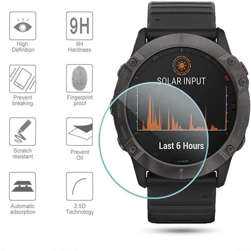 Killer Deals Shockproof Tempered Glass Screen Protector for Garmin Fenix 6X - x3 Combo
