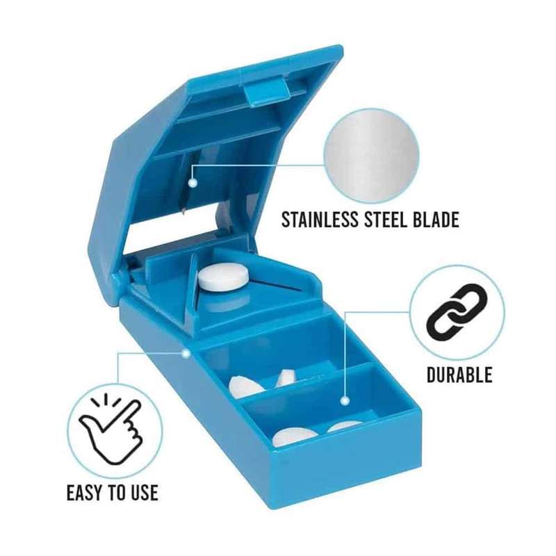 Killer Deals Easy Heavy-Duty Travel Safe Pill Splitter Cutter & Storage Box