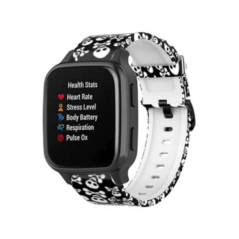 Killer Deals 20mm Universal Silicone Strap for Samsung/Huawei/Garmin- Skull