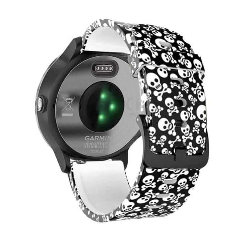 Killer Deals 20mm Universal Silicone Strap for Samsung/Huawei/Garmin- Skull
