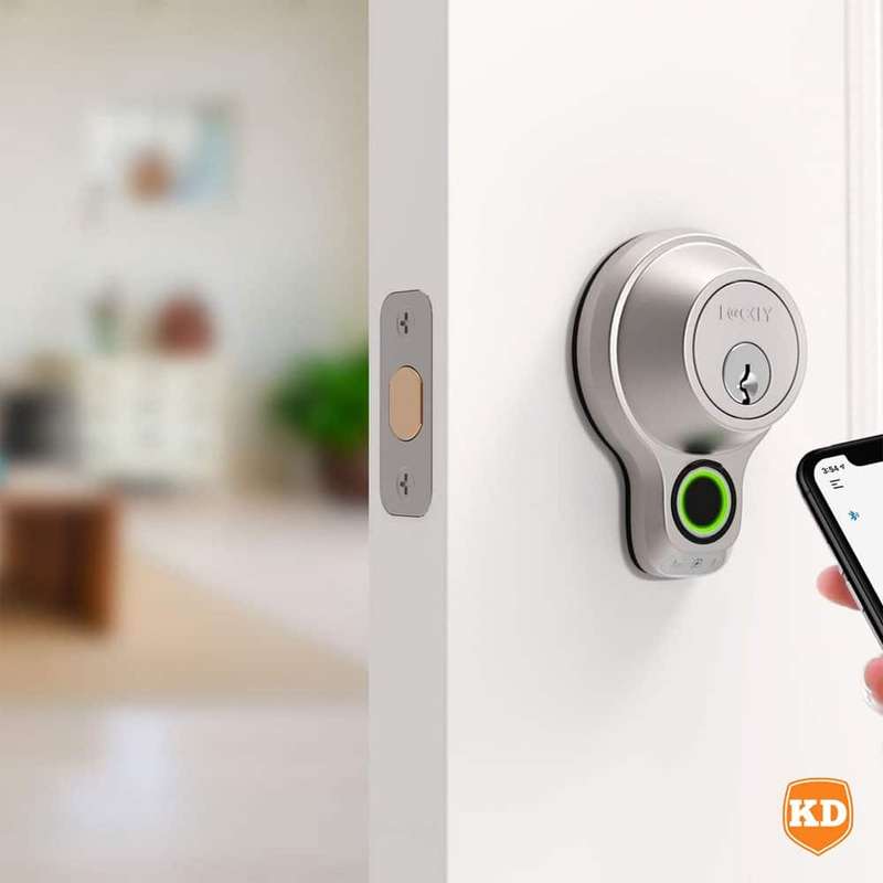 Killer Deals Lockly Bluetooth Deadbolt Smart Door Lock with 3D Fingerprint- Satin Nickel
