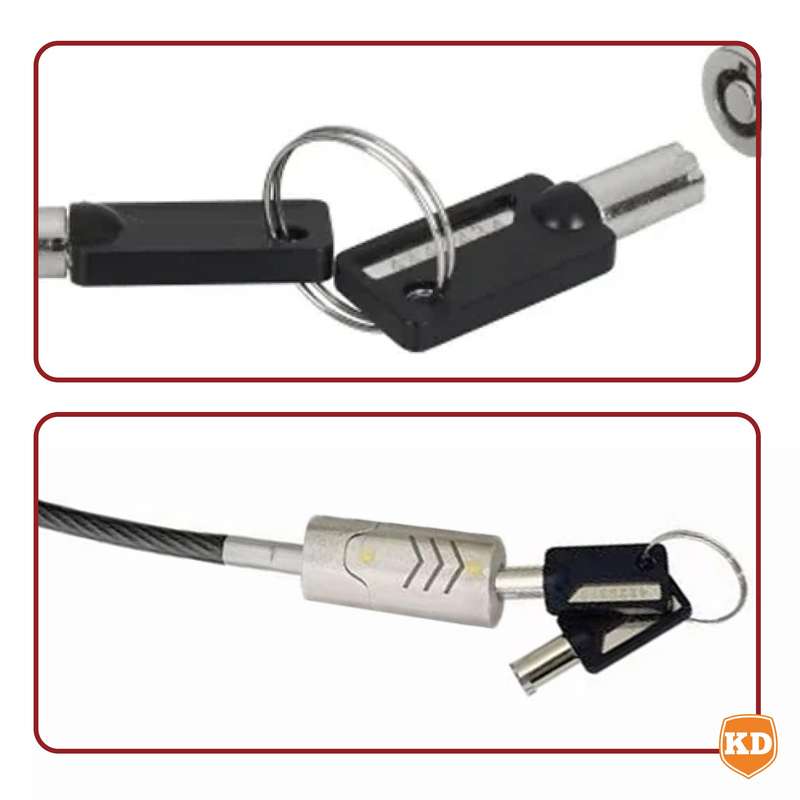 Killer Deals Key Type Security Desktop PC Computer Carbon Steel Wire Lock Cable