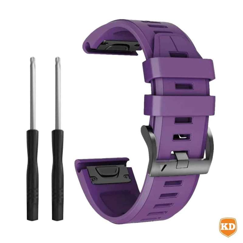 22mm Silicone Strap for Garmin Fenix 5/ 6/ 7/ 745/ 945/ S60- Purple