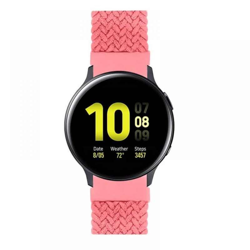 Killer Deals 22mm Universal watch braided elastic loop strap - Pink (M/155mm)