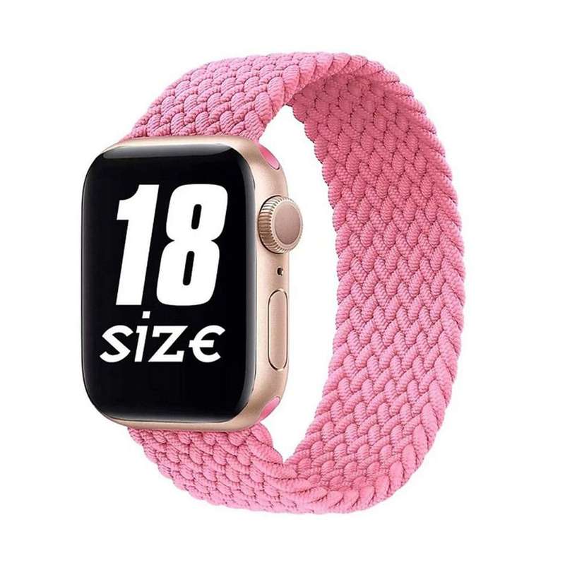 Killer Deals 22mm Universal watch braided elastic loop strap - Pink (M/155mm)