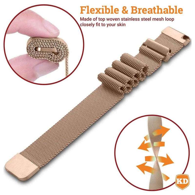 universal 20mm replacement Milanese strap - Silver (S/M)
