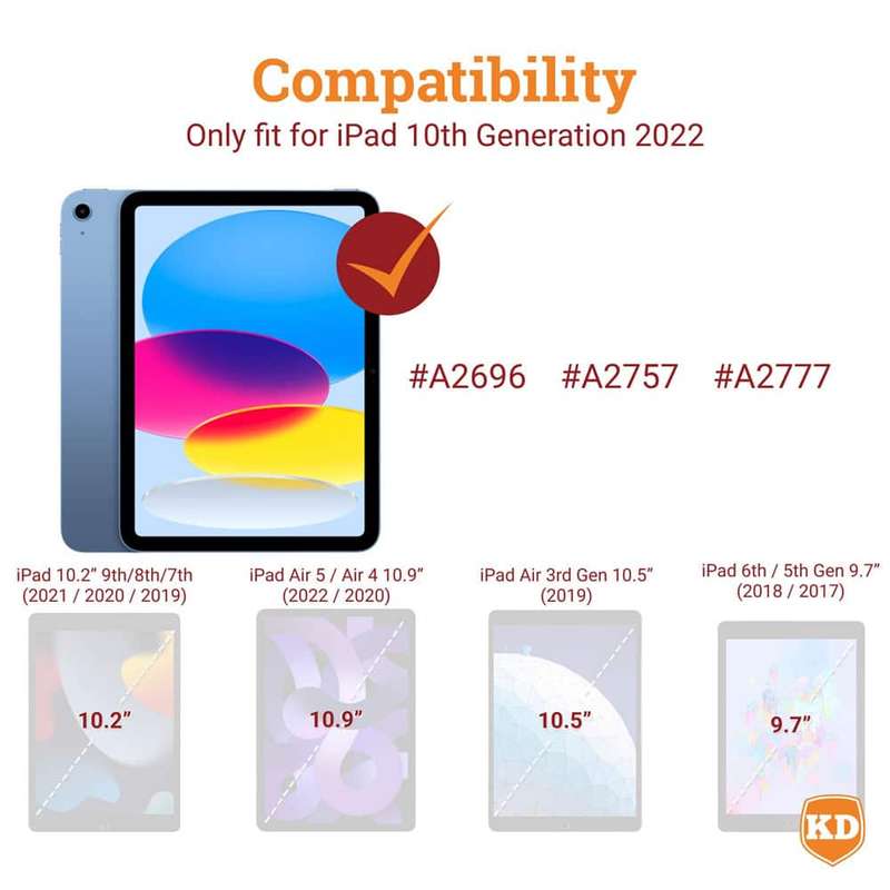 Killer Deals Anti-Microbial Case for iPad 10th Gen 2022 10.9"- Blue