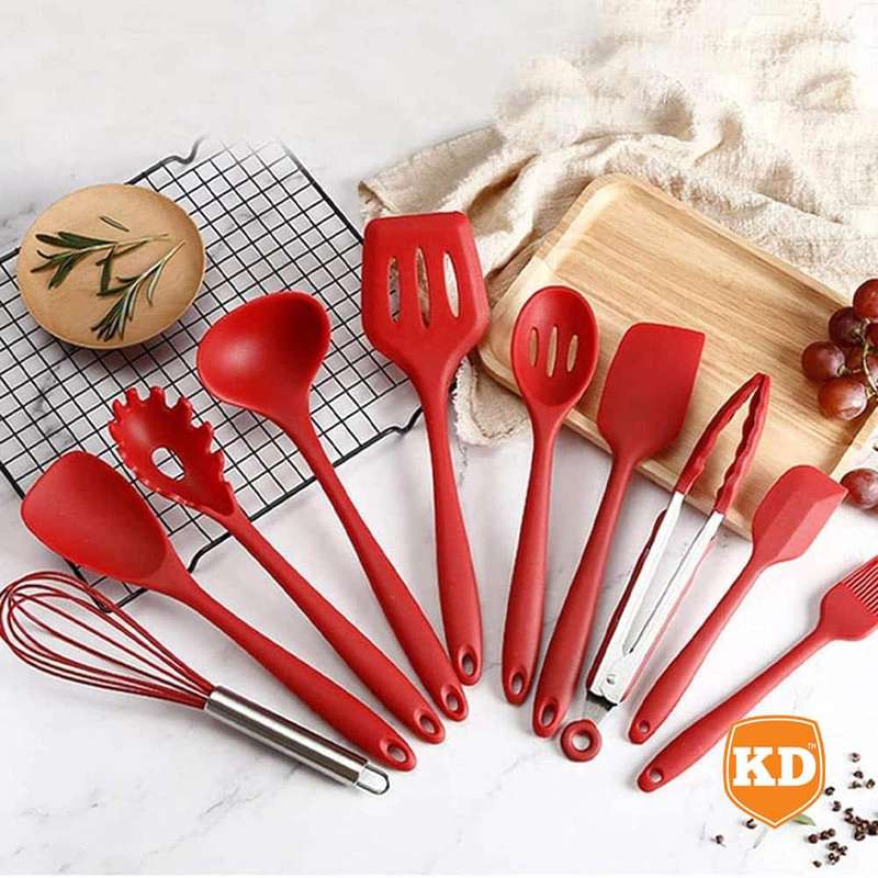 Killer Deals 10-Pack Silicone Spatula Whisk Tong Spoon Kitchen Utensil Set x 2 Combo