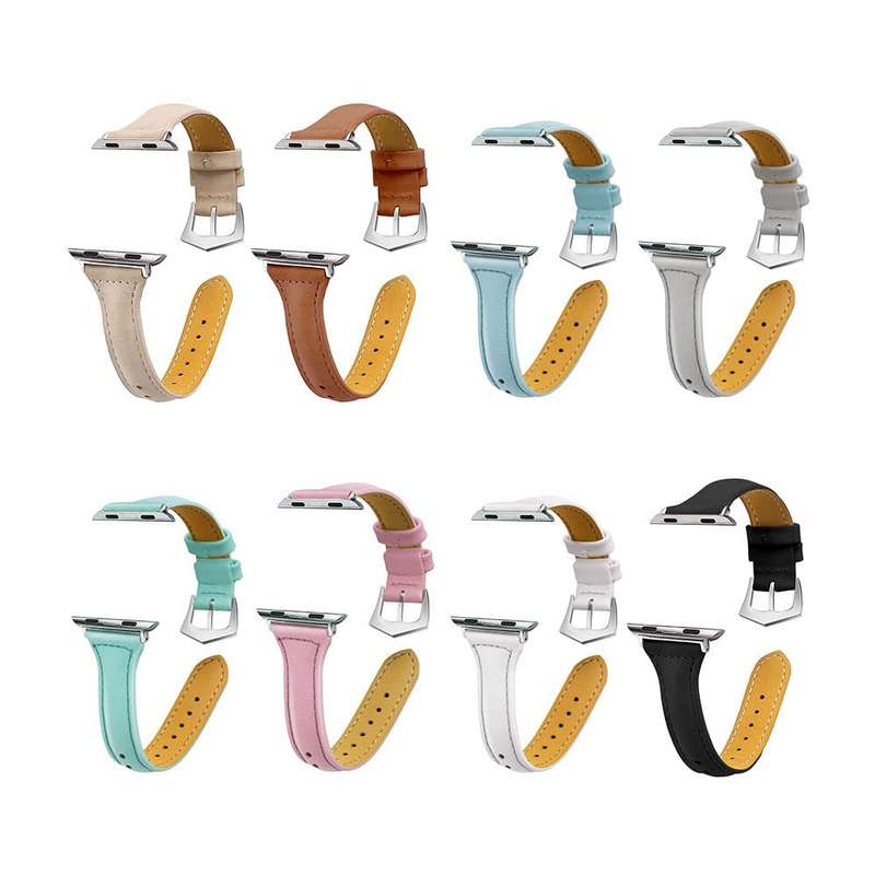Killer Deals T Shape Leather Strap for 42/44/45/49mm Apple Watch- Apricot