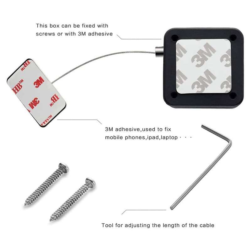 Killer Deals Anti-Theft Retractable Cable Lock for Tablet/Laptop/Smartphone x 2 Combo