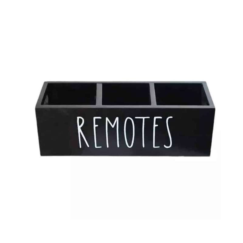 Killer Deals Black Wooden Farmhouse Remote Control Holder Storage Organizer
