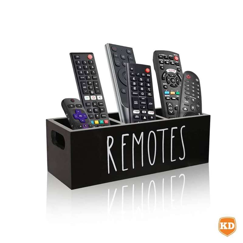 Killer Deals Black Wooden Farmhouse Remote Control Holder Storage Organizer