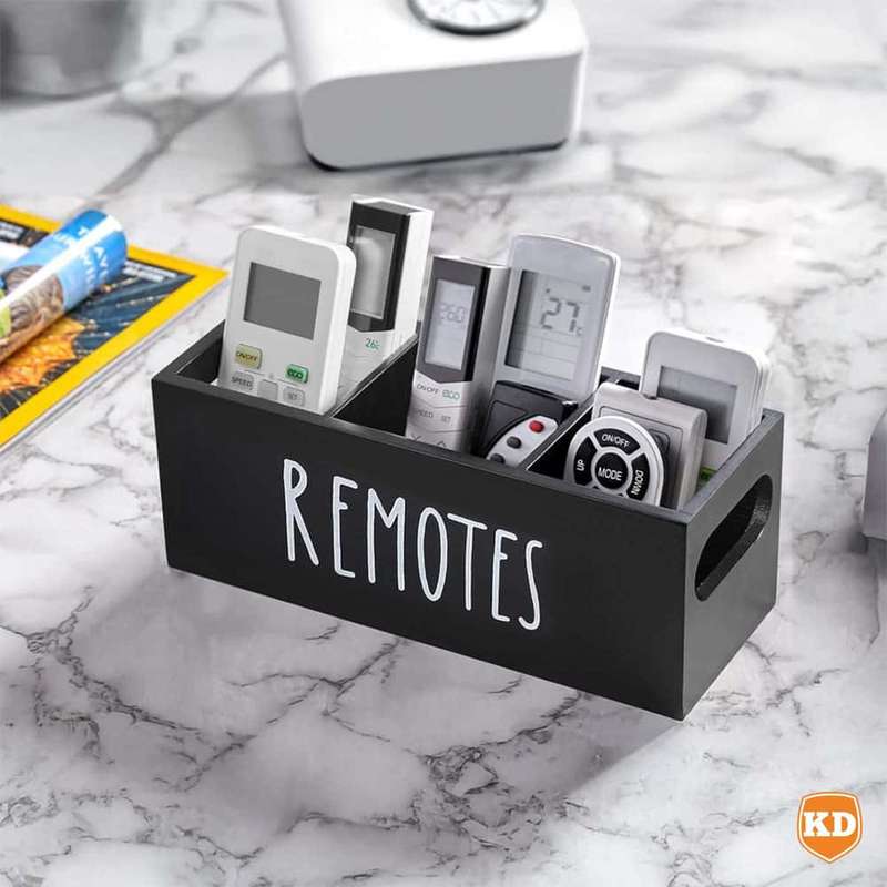 Killer Deals Black Wooden Farmhouse Remote Control Holder Storage Organizer