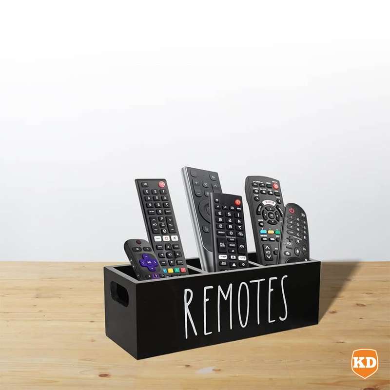 Killer Deals Black Wooden Farmhouse Remote Control Holder Storage Organizer