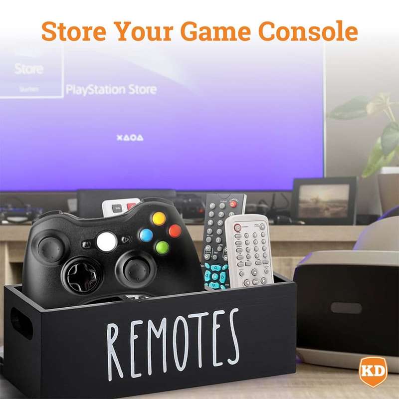 Killer Deals Black Wooden Farmhouse Remote Control Holder Storage Organizer