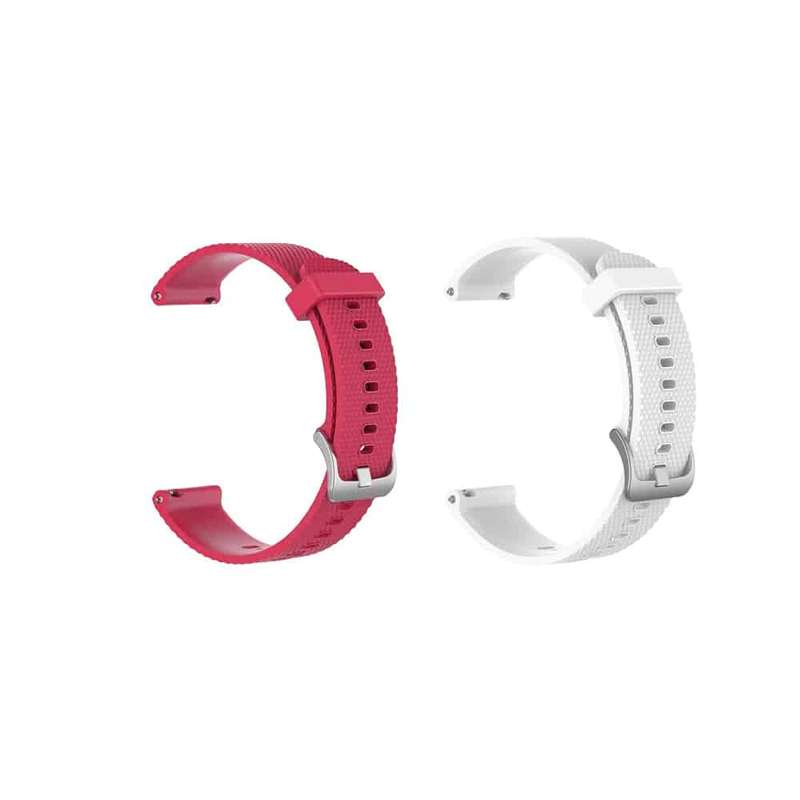 Killer Deals 18mm Quick Release Silicone Strap for Garmin Vivoactive 4S/Vivomove 3S - PINK RED+ F...
