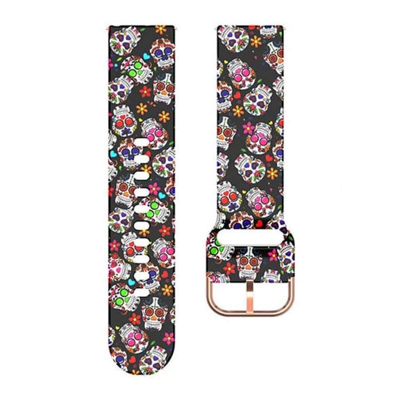 18mm Universal Silicone Strap - Colour Skull