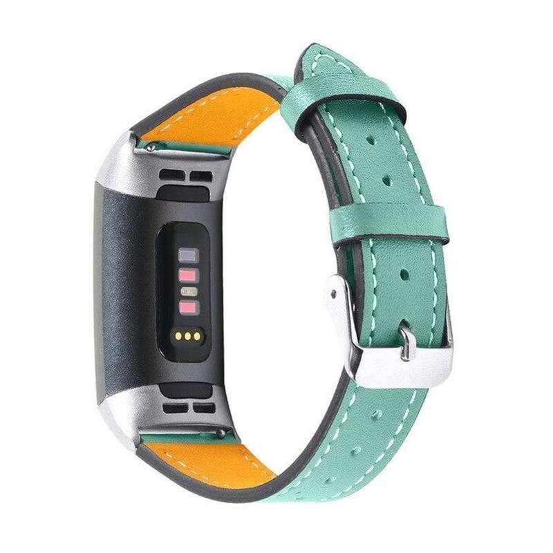 PE Leather Strap for Fitbit Charge 3/4, Sense - Black