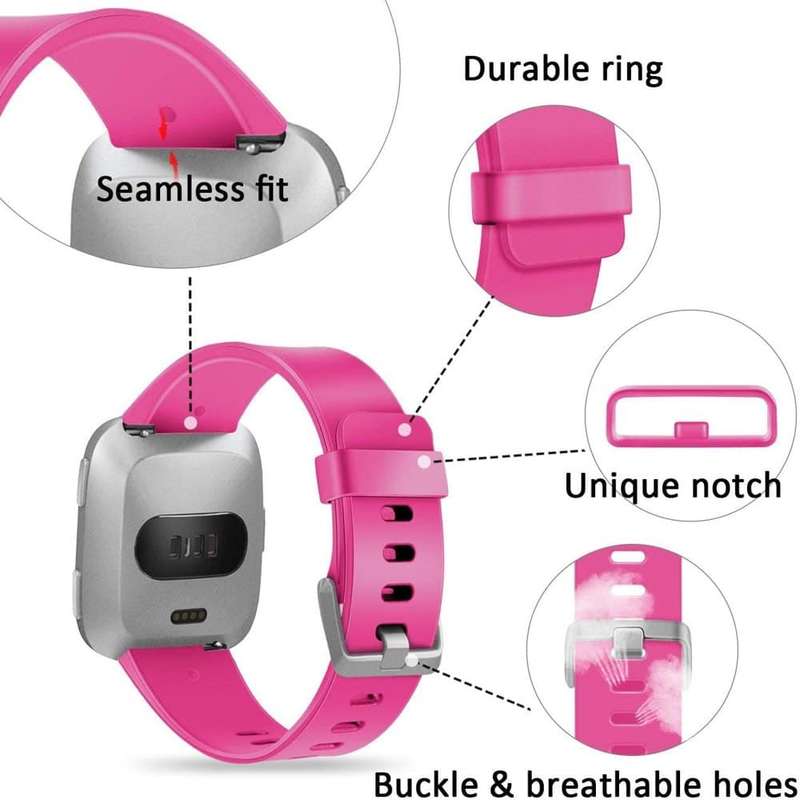 Killer Deals Silicone Strap for Fitbit Versa (M/L) - Mauve
