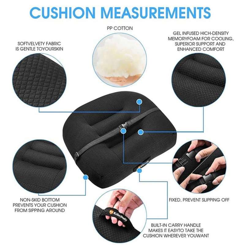 Killer Deals Car/Driving/Home/Office Heightened Booster Support Memory Foam Cushion