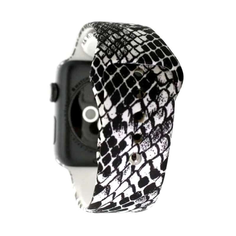 Killer Deals Silicone Strap for 38/40/41mm Apple Watch- Snake Skin & Camo Blue- S/M 2 Pack