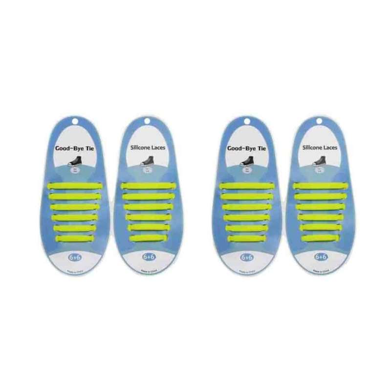 Killer Deals elastic lazy no-tie silicone speed laces - Yellow (Kids) x2 Combo