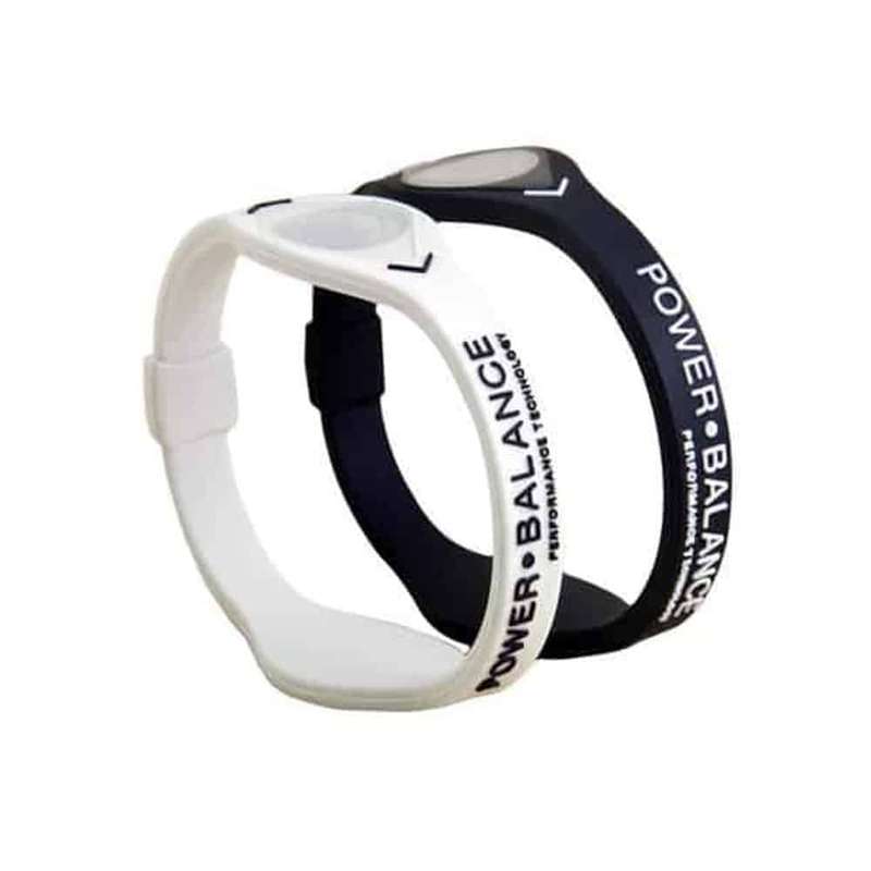 Power Balance bracelet for athletic performance & stability - Black+White (M) Combo