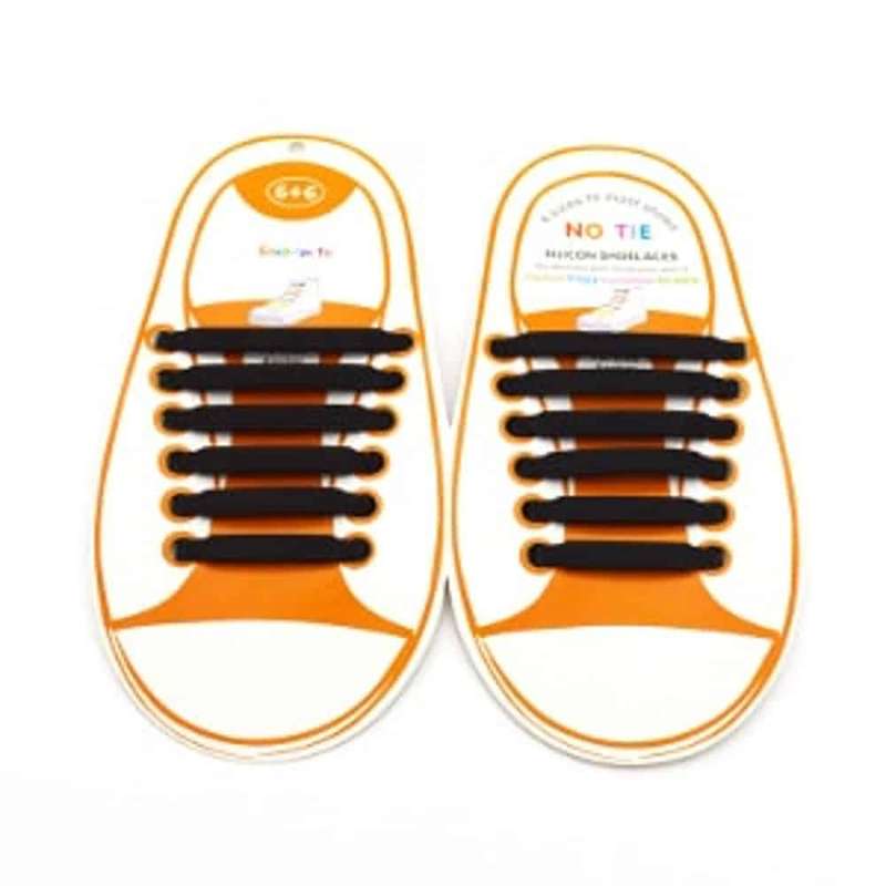 Killer Deals Speed Laces No Tie Silicone Elastic Shoe Lace for Kids - Black