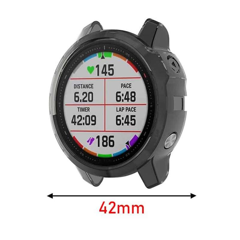 Killer Deals TPU Protective Anti-Scratch Case for Garmin Fenix 6S- Black and Clear Combo