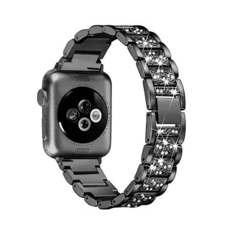 38/40/41mm Apple Watch diamond rhinestone strap + tool - Retro gold